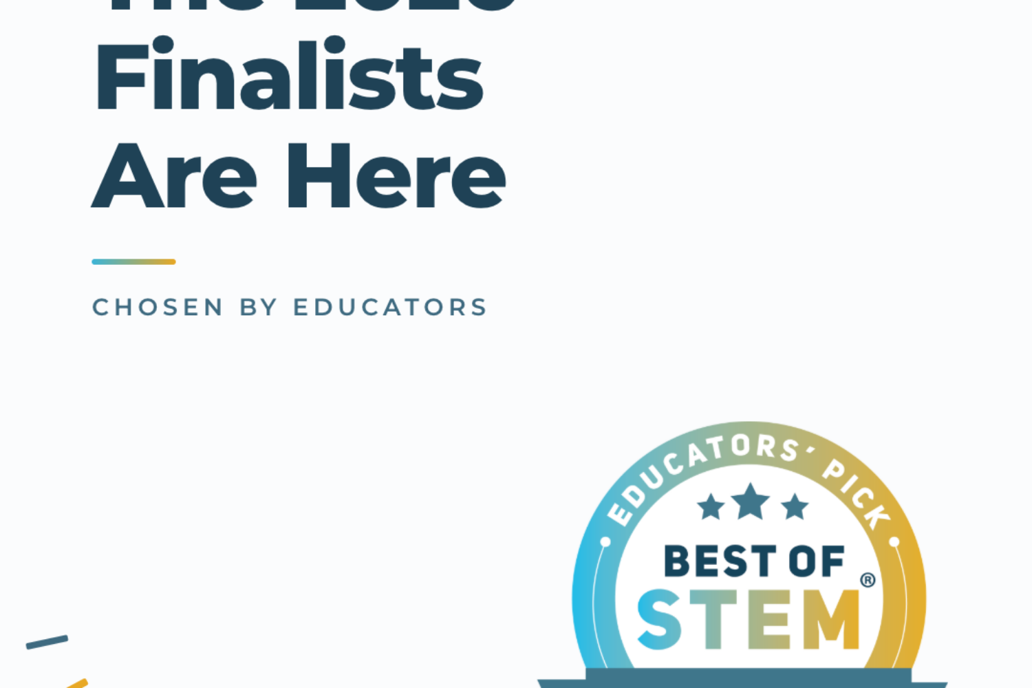Educators Pick Best of STEM 2026 Awards finalist announcement badge